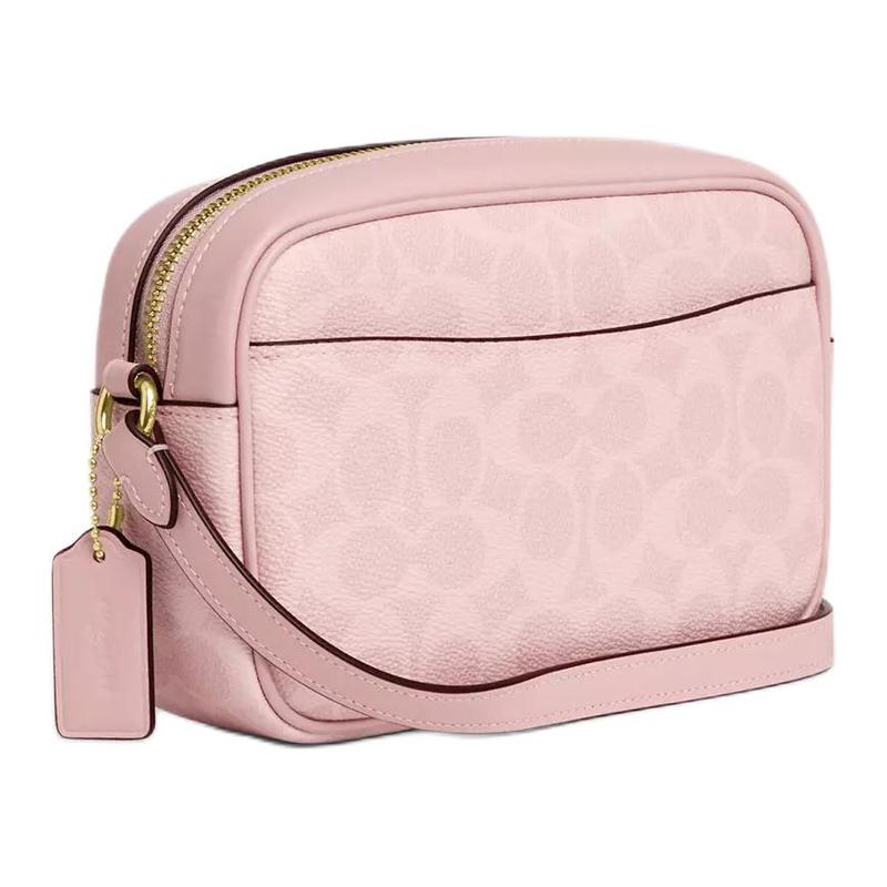 Coach Jamie 19 Logo Adjustable Shoulder Strap Leather Camera Bag Shoulder Bag Small Women Pink