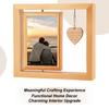 DIY Picture Frame Wood 360-Degree Rotate Hanger 8.27x9.06x1.77In Wood Wall Earring Organizer DIY Crochet Materials Kit For Women