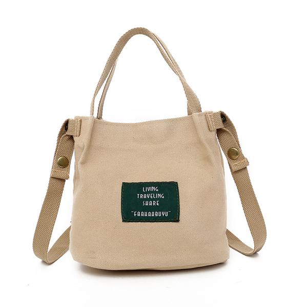 Fashion All-match Girl Mini Crossbody Bag Original Canvas Letter Labeling Shoulder Bag Art Canvas Bag