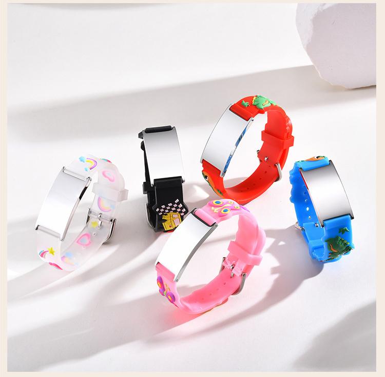 Baby Personalized ID Bracelet, Adjustable Silicone Wristband for Kids Toddler Child,in Case of Emergency Bracelets if Lost