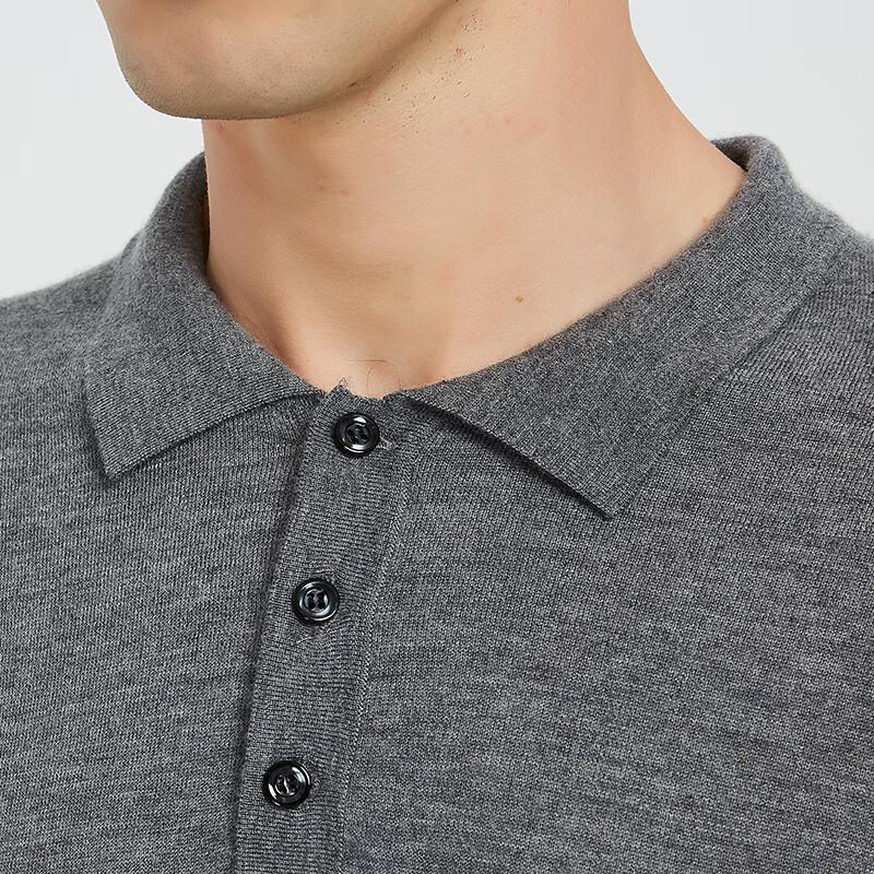 Hengyuanxiang Men's Fine Spun Cashmere Lapel Sweater