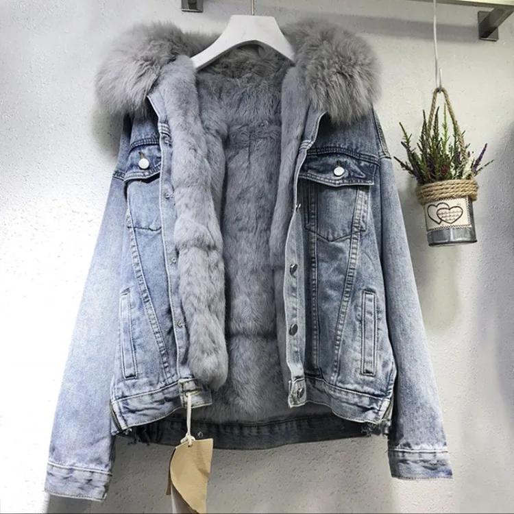 Women Warm Denim Coat Single Breasted Button Jackets Fleece Patchwork Cardigan Pockets Outerwear Casual Warm Solid Loose Fit