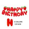 Strawberry Banner Happy Birthday Theme Cake Table Party Boy Girl Party Decoration Supplies Baby Shower Decoration Pull Flag