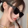 2Pack New Square Korean Fashion Simple Retro Premium Sunshade Mirrors Trendy Street Photography Sunglasses For Women Uv400