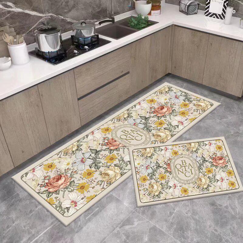 Stylish Non-Slip Kitchen Floor Mats: Dirt-Resistant, Water-Absorbing, Oil-Absorbing, Long Combination Set