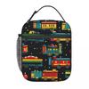 Cartoon-Zugmodelle Ausstellungsdesign Isolierte Lunchtasche für Damen Kinder Tragbare Lebensmittelboxen Thermische Lunchbox Tragetasche