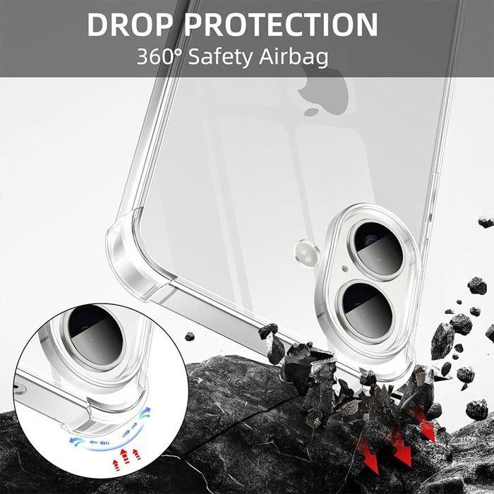 Coque pour iPhone Air, Antichoc Anti-Rayures Coin Renforcé Souple - Cordon Rose