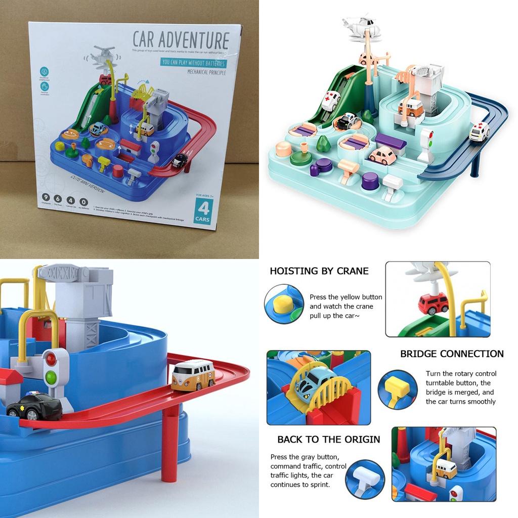 Abenteuer Schienen Autorennen Spielzeugset für Kinder Kein Akku erforderlich Auffällig Verschiedene Herausforderungen