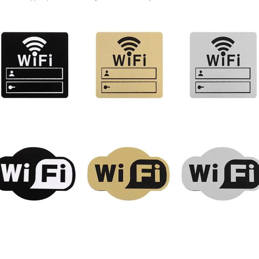 WiFi Logo DIY Mirror Wall Sticker for Restaurant, Office, Salon, Bedroom, Shop, Kindergarten Decor.