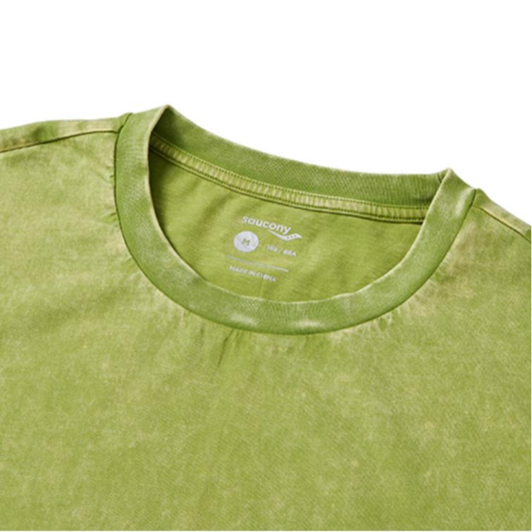 SAUCONY Solid Color Round Neck Loose Short Sleeve T-Shirt Women Tops Avocado-Green SC1230006DY-GE68