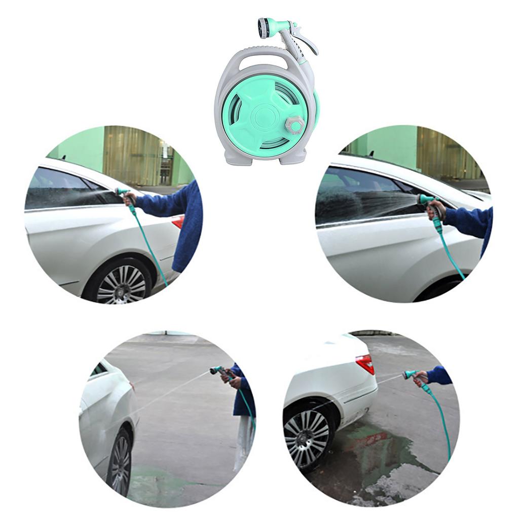 Gartenschlauchaufroller Auslaufsicher Kompakt Tragbar Autowaschschlauchaufroller mit 15m Schlauch zum Gartenbewässern Autowaschen