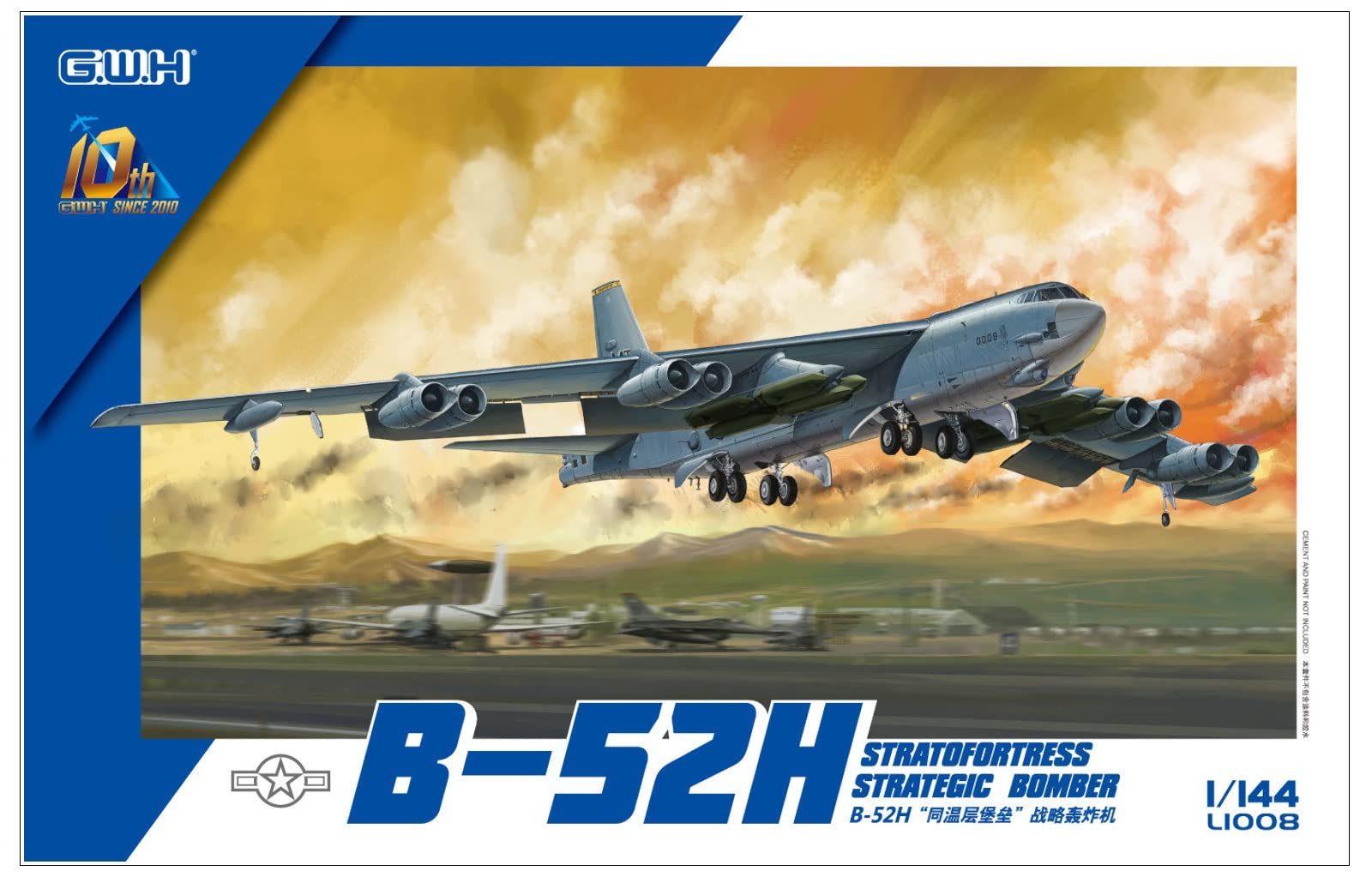 

Great Wall Hobby 1/144 масштаб ВВС США Стратегический бомбардировщик B-52H, 337 мм длиной, пластиковый сборный набор, L1008