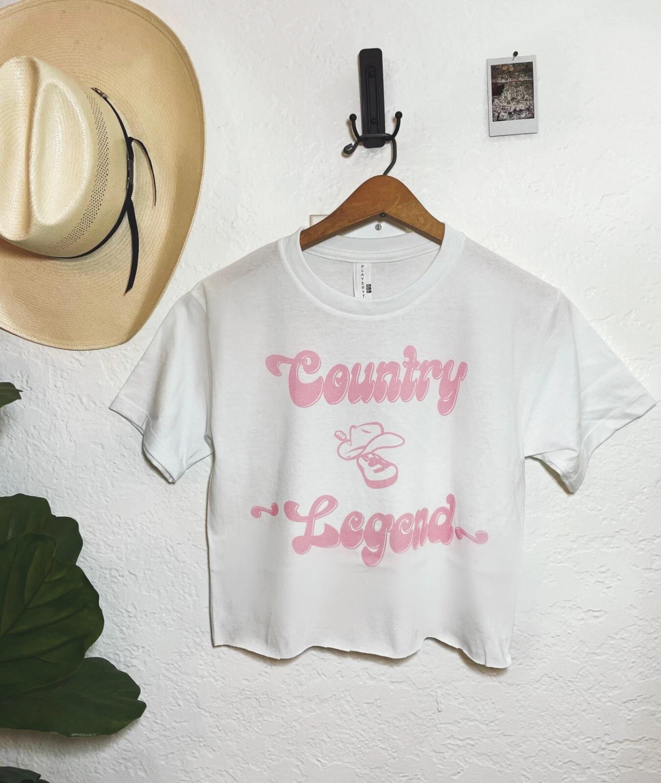 

Country Legend Women s Short Sleeve Crop Top | Western Fashion Sizes S-XL 4XL