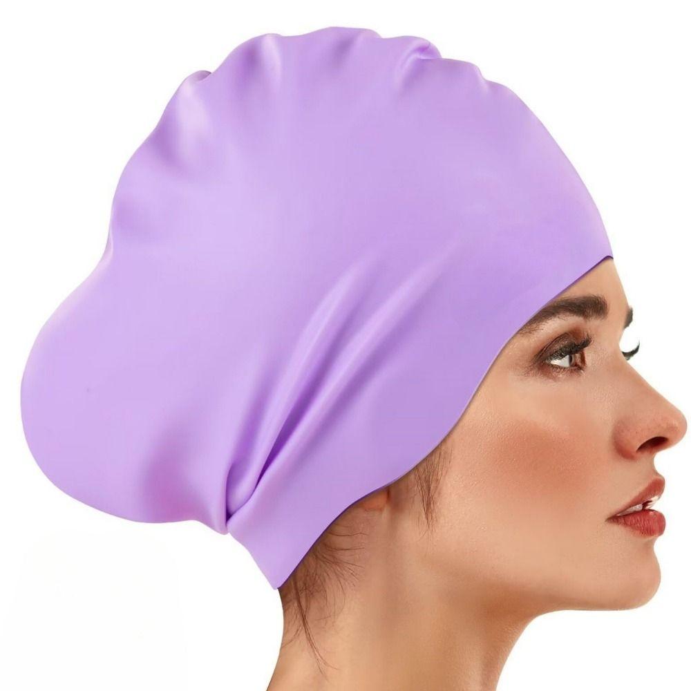 Soft Waterproof Swim Cap Elastic Snorkeling Cap Silicone Swim Headgear  Prevent Chlorine Irritation