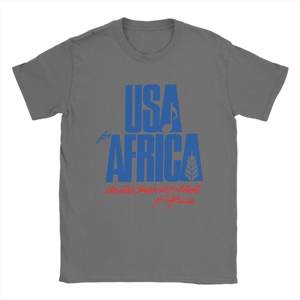 Men T-Shirt We Are The World Anniversary USA For Africa United Artists 100% Cotton Tees Short Sleeve T Shirts Tops Printed