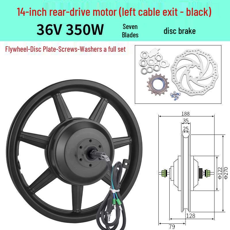 14" faltbares Elektrofahrrad Dual-Antrieb Nabenmotor 36V/48V 350W/400W/500W