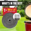 Für Big Green Egg Passend für Kamado Joe Classic-Dichtungs-Kit aus Drahtgeflecht-Glasfaser 150 Zoll Dichtungs-Ersatzkit