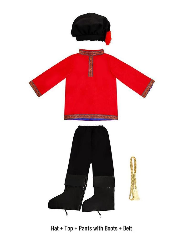 Russian Ethnic Children's Halloween Costume for Stage Performance