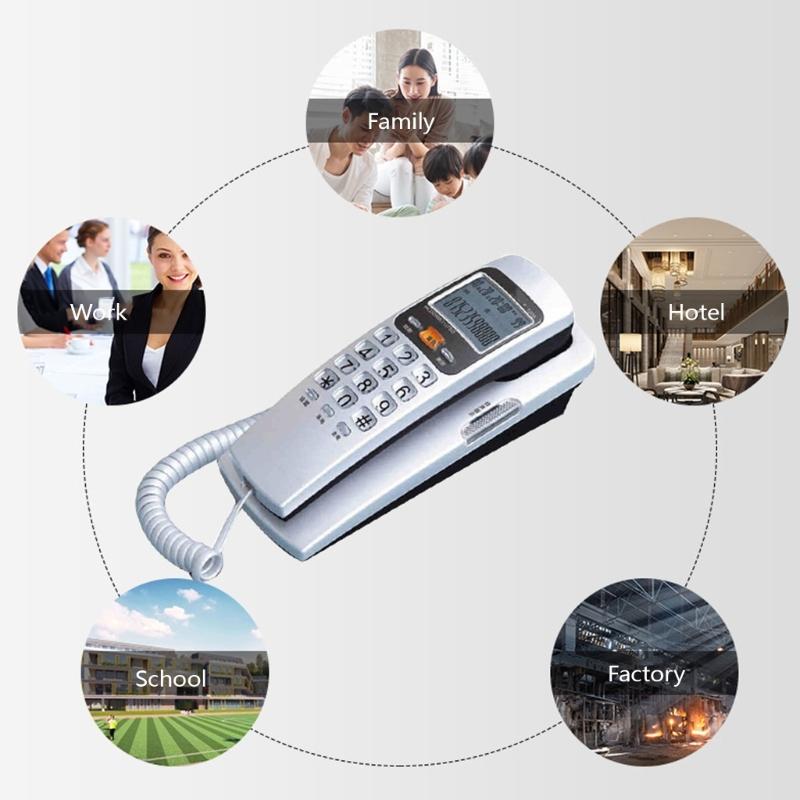 Landline Phone with FSK/DTMF Caller, Interferences Resistant for Hotel, Office and Home Use Wall Telephones