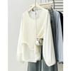 Plus Size Irregular Hollow Out Spliced Fake Two Piece Long Sleeve T Shirt Top For Women