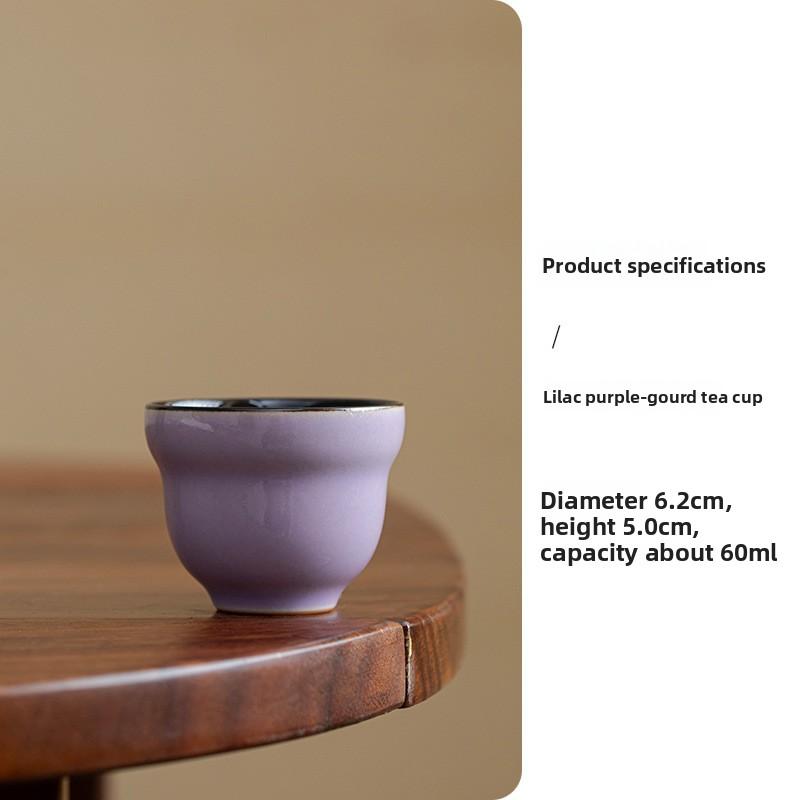 Antique Vintage Lilac Purple Personal Master TeaCup Handmade Ceramic Chinese Tea Set Zen Teaware Gift for Tea Lovers Home Office