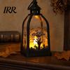 Halloween Decoration Candle Lantern, Decorative Spooky Witch Skeleton Pumpkin Tabletop Party Supplies Light for Haunted House, Front Porch,