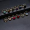 10Pcs, Reiki Healing Natural Stone Crystal Opening Ring, Boho Handmade Hexagonal Adjustable Rings for Women Men Everyday Wear Jewelry, Holiday Gifts