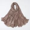 Fashion Cotton Linen Scarf Crinkle Design Hijab Middle Eastern Scarf Wrap Popular Solid Dubai Headwrap