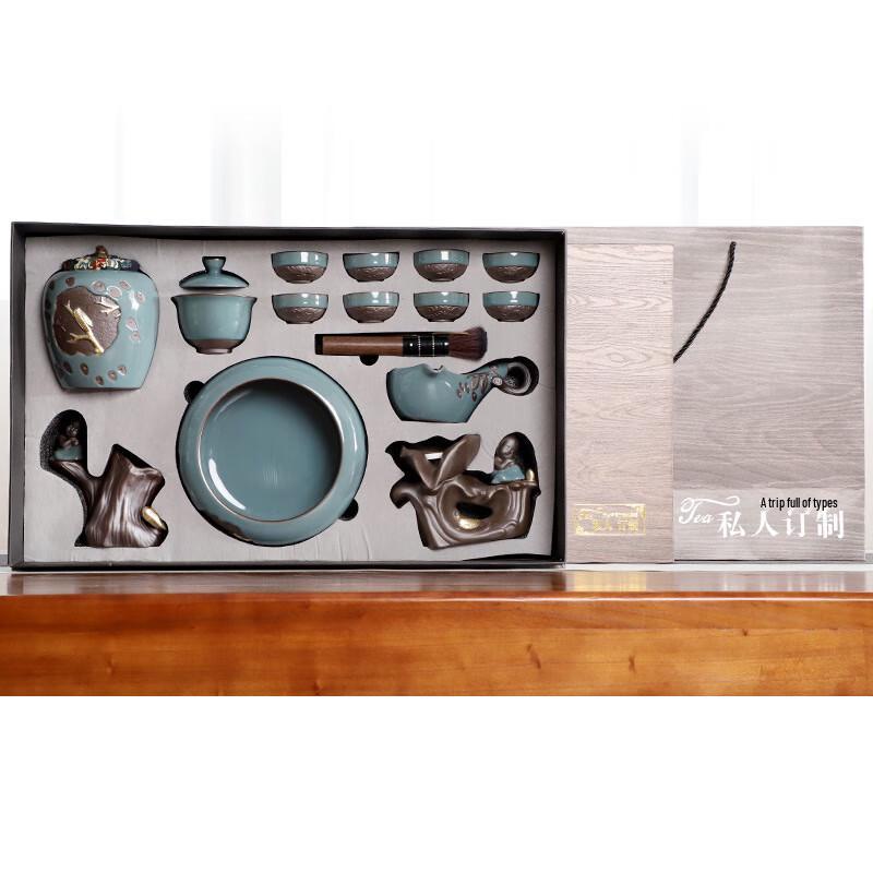 Chaxun Ge Kiln Ceramic Kung Fu Tea Set - Lotus Rhyme
