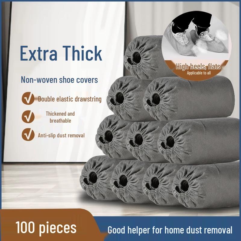 Disposable Non-Slip Indoor Overshoes for Adults and Children - Thickened, Anti-Static, Wear-Resistant, Non-Woven Foot Covers for Guests
