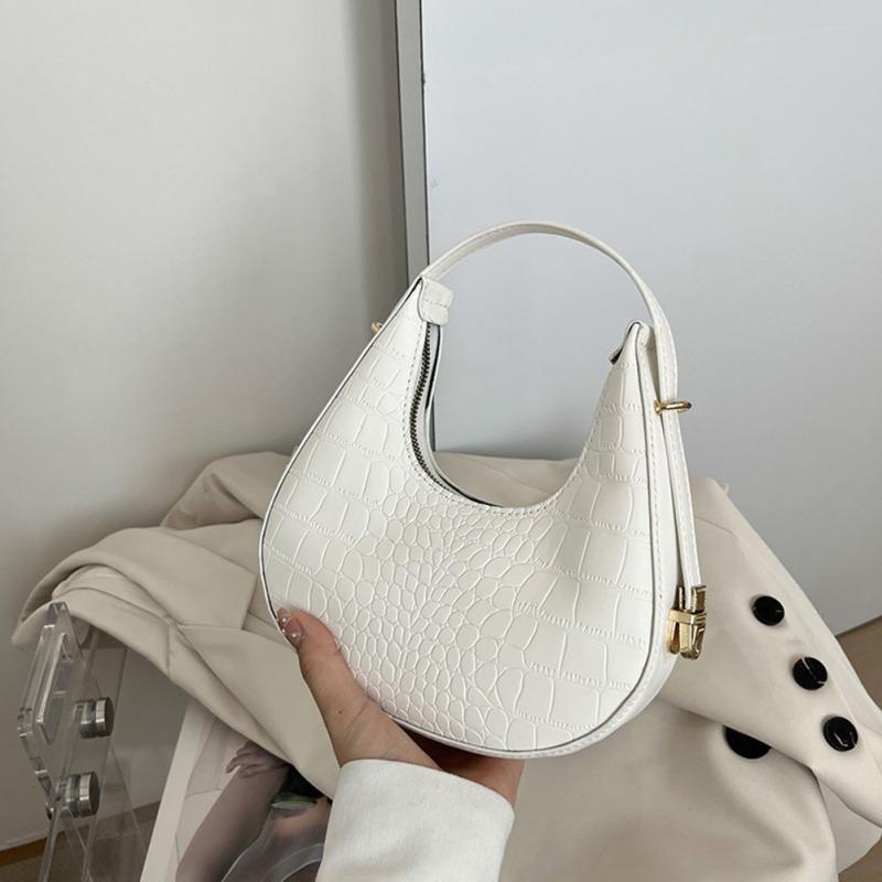 Shoulder Bags For Women Solid Color Trendy Simple Cute Tote Handbag With Zipper Closure