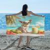 Cats Corgis Dogs Beach Sunglasses Beach Towel, Cute Pets Oversized Quick Dry, Sand Free Lightweight Travel Pool Mat