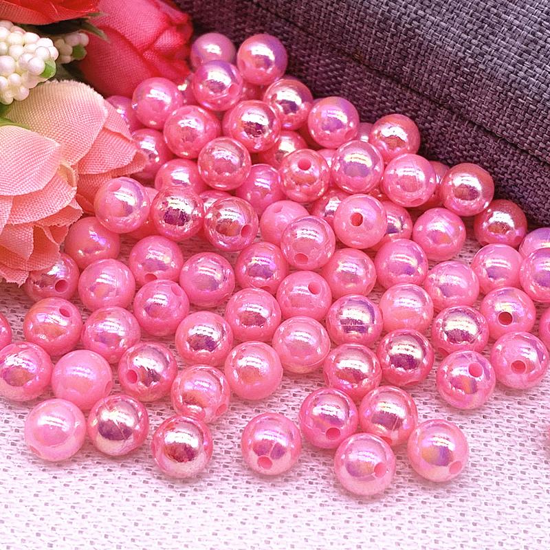 30pcs/lot 10mm AB Color Round Acrylic Bead Loose Spacer Beads For Jewelry Making DIY Accessories