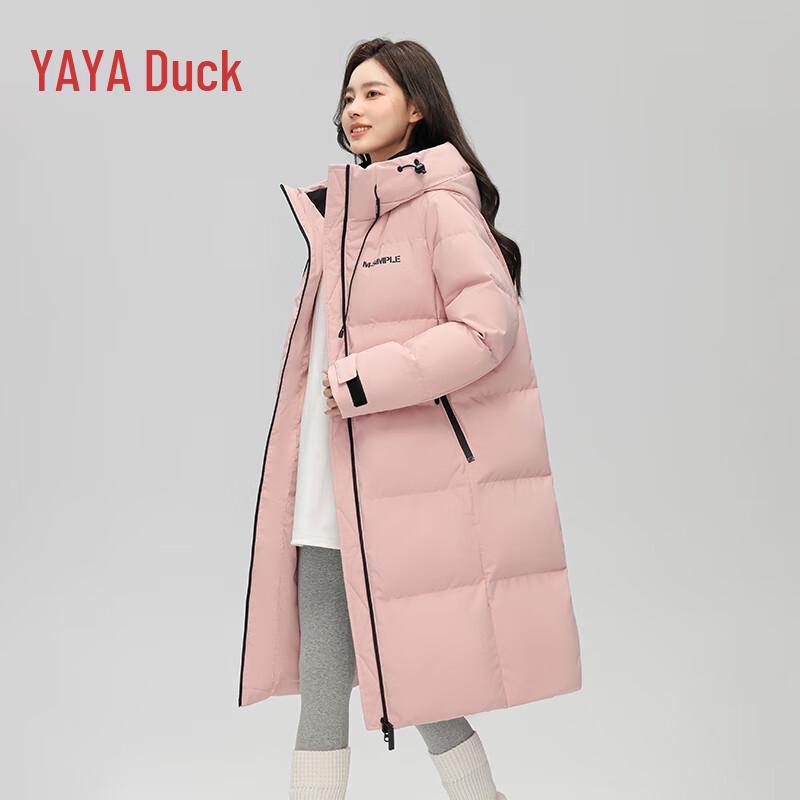 YAYA Women's Long Hooded Duck Down Puffer Coat