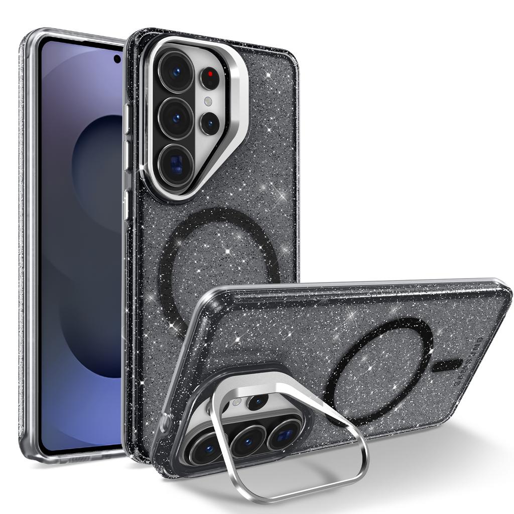 Neuer Metall-Objektivständer Klar Bling Glitzer Für Hülle Für Für Samsung Galaxy S26 S25 S24 S23 S22 Ultra Plus S25FE Magnetische Abdeckung