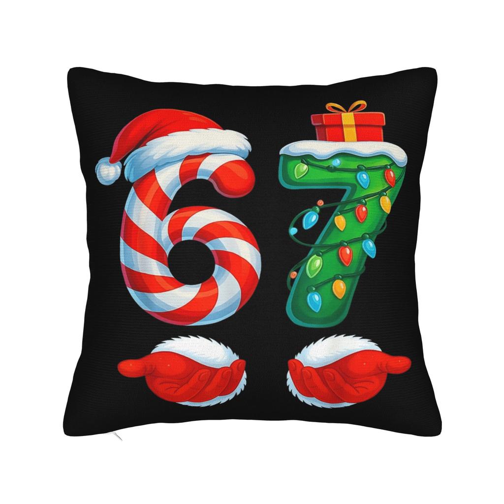 67 Sechs Sieben Italienisches Gehirnfäule Meme Kissenbezüge Lustiger Kissenbezug für Sofa Couch Bett Wohnzimmer Gemütlicher Kissenbezug