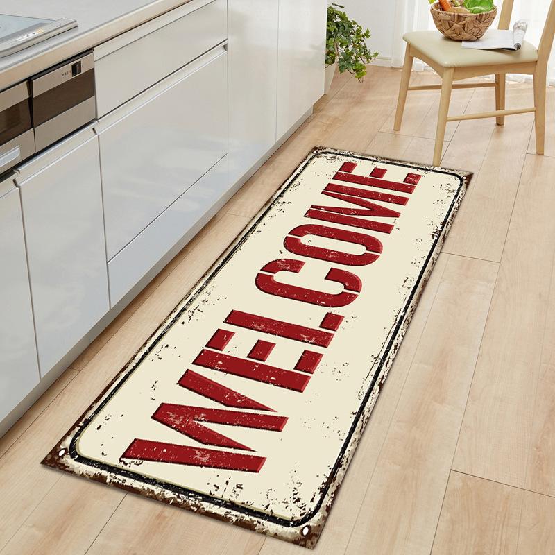 For Laundry, Long Foot Mats, Kitchen Mats, Letter Water-Absorbing Oil-Absorbing Floor Mats, Dirt-Resistant And Non-Slip Washing Machine Mats