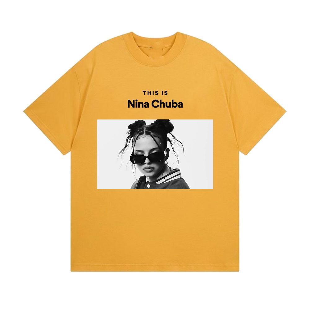 

2026 Summer Bestselling Singer Nina Chuba Retro Casual Trend ShortSleeved TShirt for Unisex Loose and Breathable Shirt 4XL