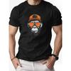 European Sizes Men'S Casual Short-Sleeve Shirt with a Round Neck Featuring a Graphic Monkey Design
