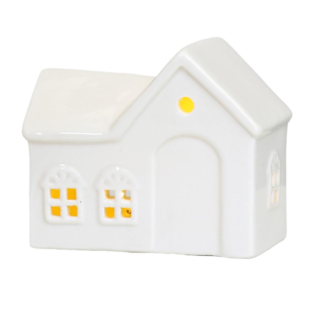 High-end Christmas Indoor Ornaments Village Lighted Ceramic Handmade Houses Xmas Holiday Farmhouse Rustic Decor For Home Table