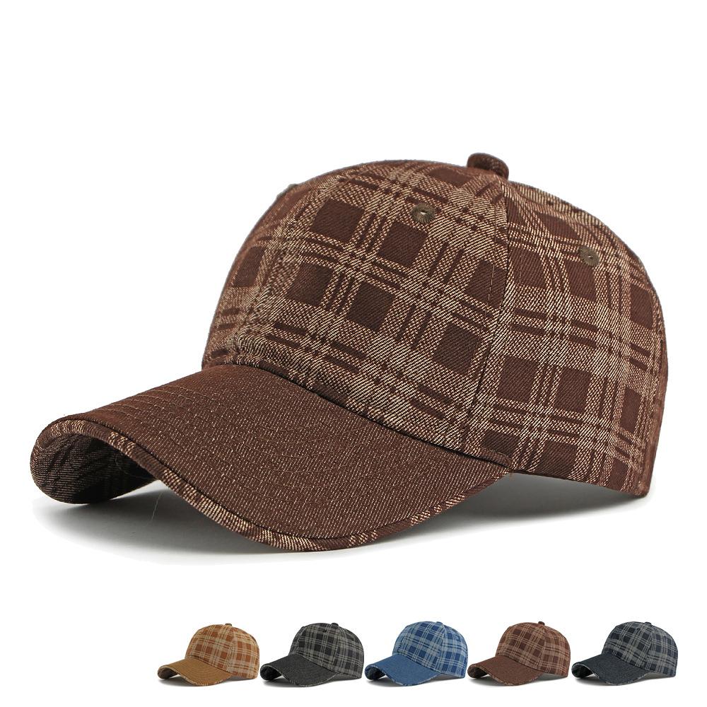 Frühlings-Karomuster Denim Baseballkappe