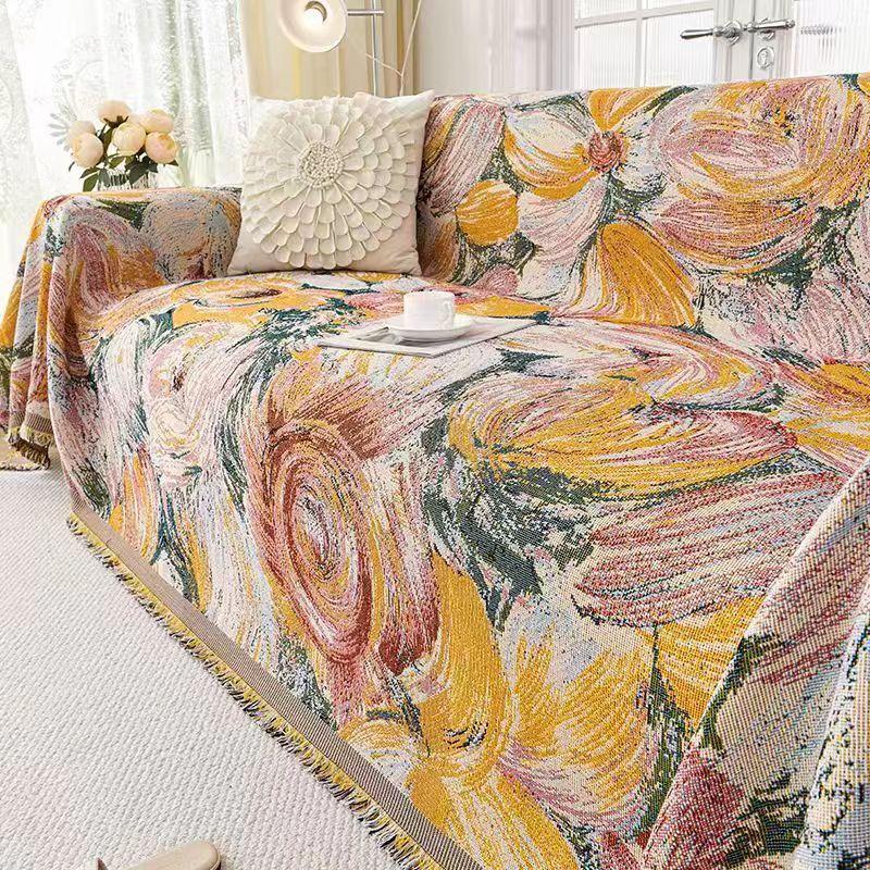 Amerikanischer Retro-Pastoralstil Einteiliger Sofabezug Staubdicht Rutschfest Dekoration Zuhause Sofa Handtuch Sommer Universelle Sofabezüge