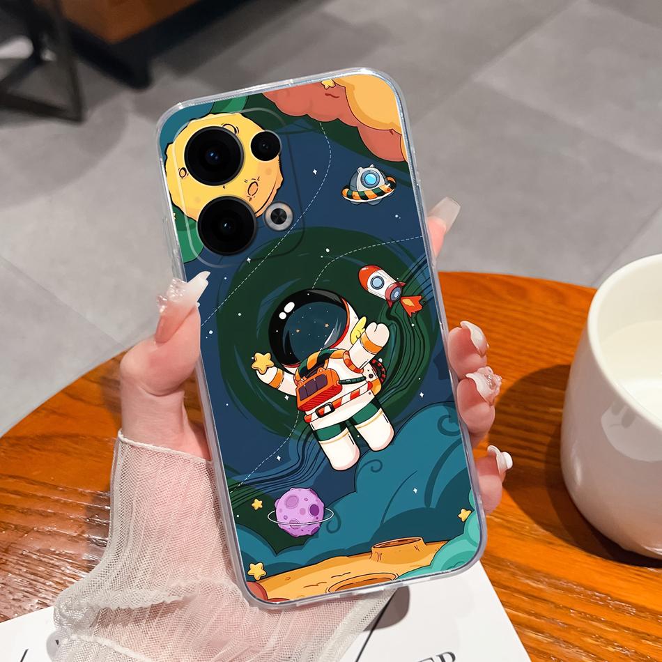 For Oppo Reno 13 Pro Case Creative Clear Soft Back Cover For Oppo Reno13 Pro 13Pro 5G TPU Slim Silicone Anti Drop Phone Cases