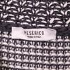 Peserico LE1263303 Navy X White Cotton Sequined Zip Knit Tops 42 Gray X whiteUsed