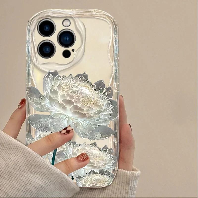 Handyhülle Für iPhone 17 Air 16 15 14 13 12 11 Pro Max 17 Pro 16e 15 Plus 13 Mini TPU Blumen Goldene Lotus Hülle Silikon