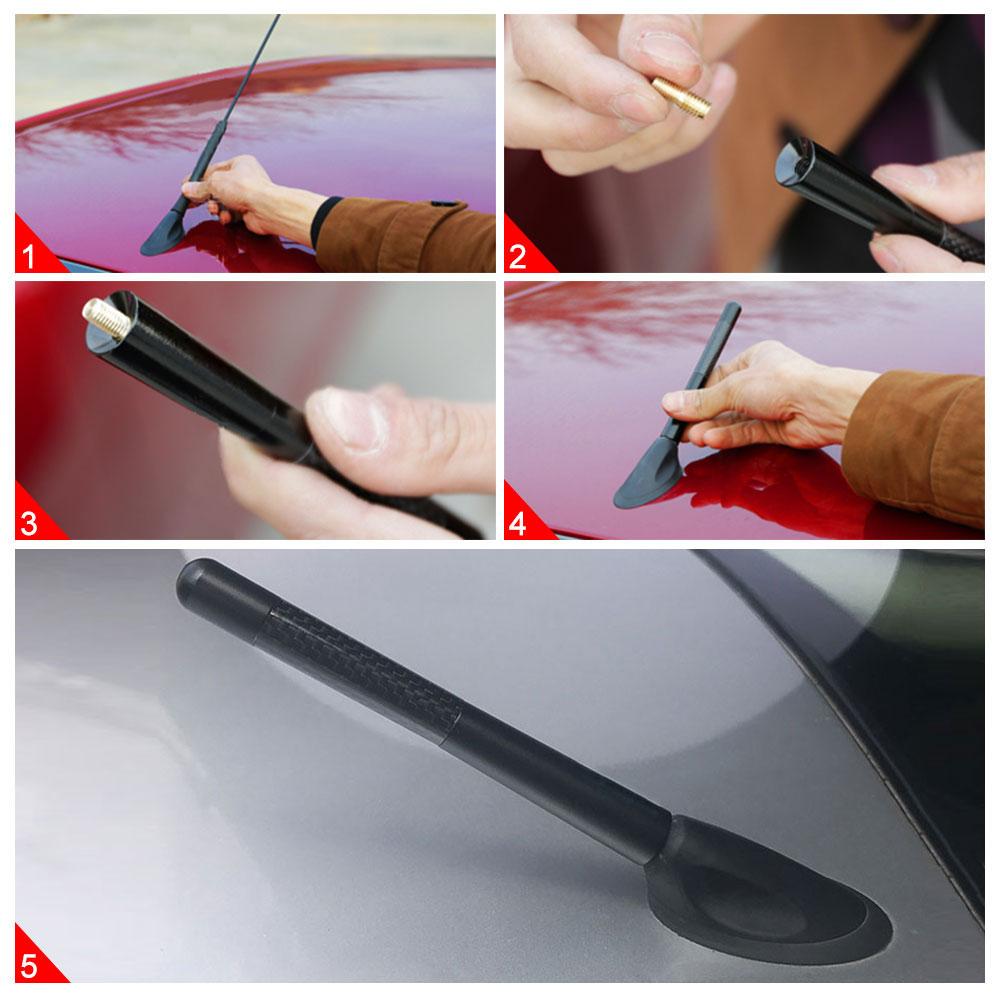 For KIA Sportage Rio Ceed Picanto K5 K9 12cm Carbon Fiber Car Radio Antenna Sorento Accessories