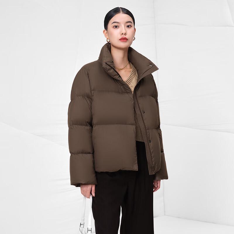 Tanboer Women's High Collar Goose Down Short Puffer Jacket TW236362