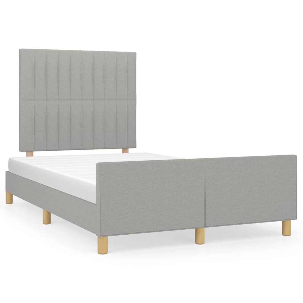 Vidaxl Bed Frame Without Mattress, Light Gray, 120X200 Cm, Upholstered