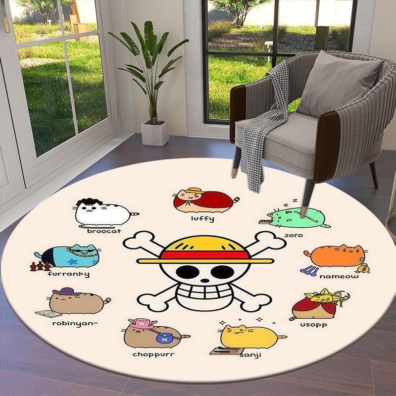 One Piece Round Area Rug Carpet Rug For Living Room Bedroom Sofa Playroom Decor Nonslip Floor Mat