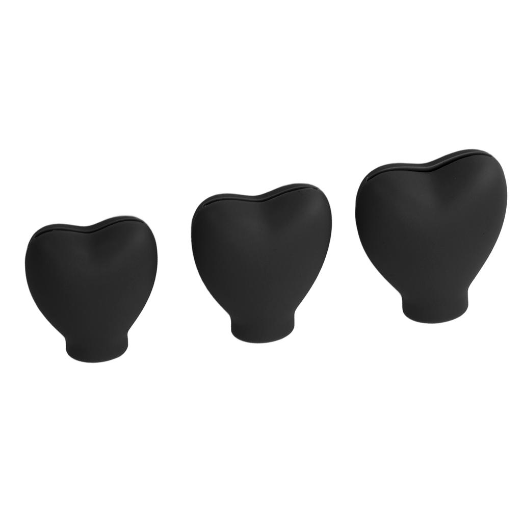 3pcs Makeup Brush Cover Portable Silicone Hrt Shaped Cosmetic Brush Guard for Women Girls